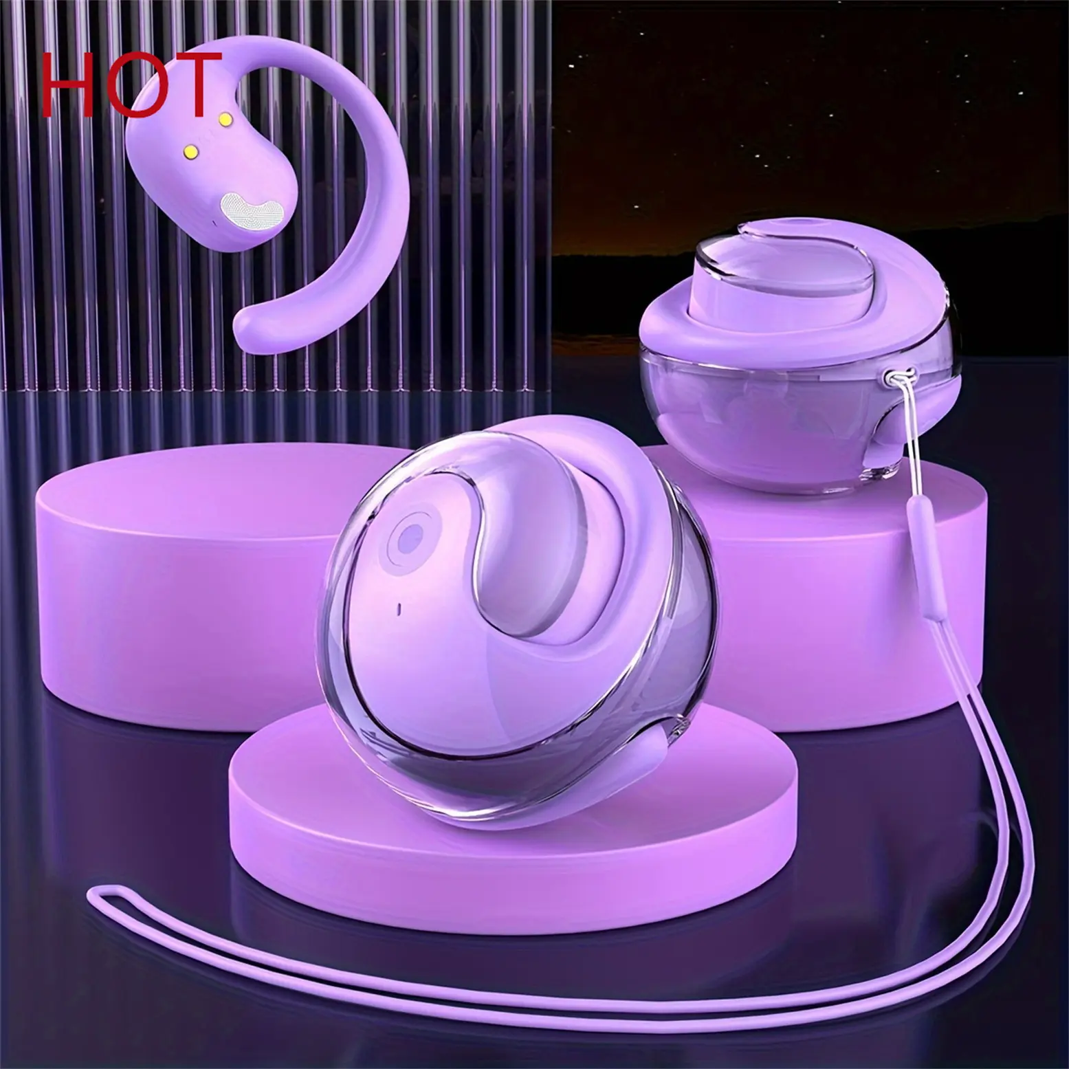 2024 Transparent TWS  Lidless Design  Wireless V5.3 Colorful True Wireless Stereo Earplugs  Ear-hanging Style  Touch Buttons  Hands-free Headphones  Low Latency And Low Power Consumption Headphones  Automatic Boot  Ergonomic Design  Dual Connecti