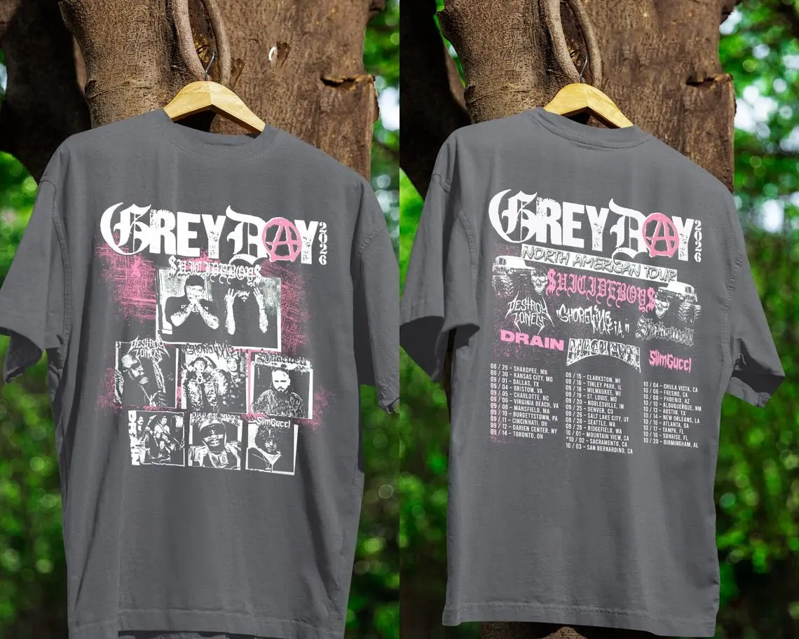 $uicideboy$ Grey Day Tour Vintage Tee, Dark Rap Streetwear Graphic Shirt