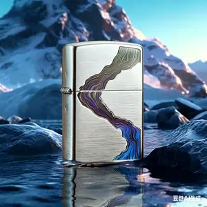 Iridescent Light-reflecting Keroserne Lighter, iridescent, unique biomimetic  lighter,New upgraded grinding wheel,Long standby time,Light-reflecting iridescent effect & silver,perfect portable gift for smokers,boyfriends,fathers,friends,husbands (No Fuel)