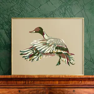 Pintail Duck Painting Print on Tan Background Poster No Frame | Gifts for Duck Hunters Decor Photo