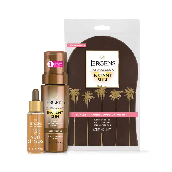 Deep Bronze Mousse, Instant Sun Drops, Mitt