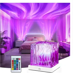 Northern Lights Projector, 1800mAh Battery Operated Aurora Night Light Cube, 16 Color, Remote Mood Lighting Galaxy Projector, Trendy Cute Stuff for Kids Teen Girls Gifts Bedroom Room Decor