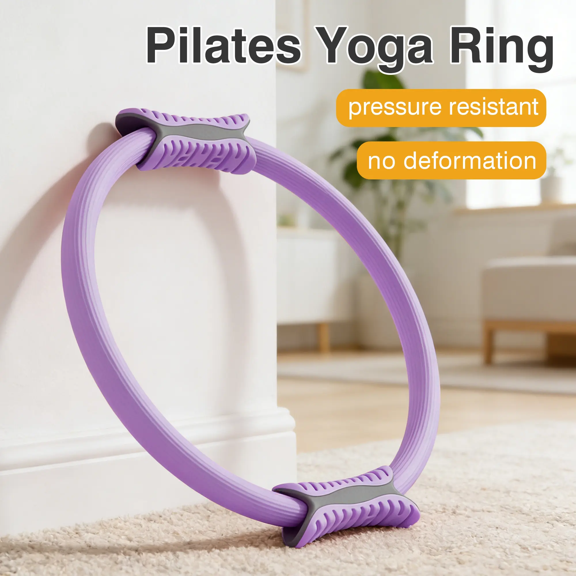 1 Count Pilates Ring - Pilates Workout Equipment, Compact for Travel, Double Handle, Inner Thigh Focus, Effective Muscle Training, Pink & Purple Options, Home Yoga Gear (Home Supplies, Party Bags & Gifts Item), Fits All Fitness, Fitness Accessories, Multi