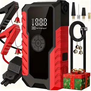 10000mAh Portable Jump Starter with Air Compressor 150PSI 12V Car Battery Jump Box for 8L Gas & 6.5L Diesel Engines Wireless Safe Clamps for Easy Use