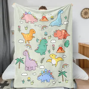 Dinosaur Blanket for Boys Kids Soft Warm Cozy Cute Dino Blanket for Children's Toys Gifts Are Suitable for Beds, Outdoor CampingThanksgiving Father's Day Children's Day holiday gifts for family and children