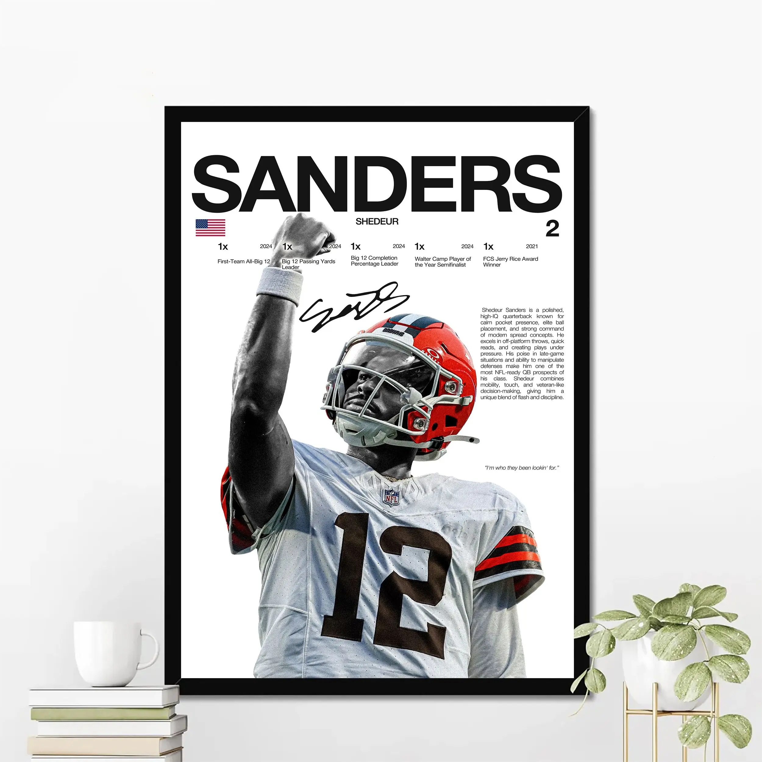 Shedeur Sanders Hardline Series Poster, Shedeur Sanders Signature Poster, Colorado Football Wall Art For Fans, Sport Gift For Men [UNFRAMED - PRINT ONLY]