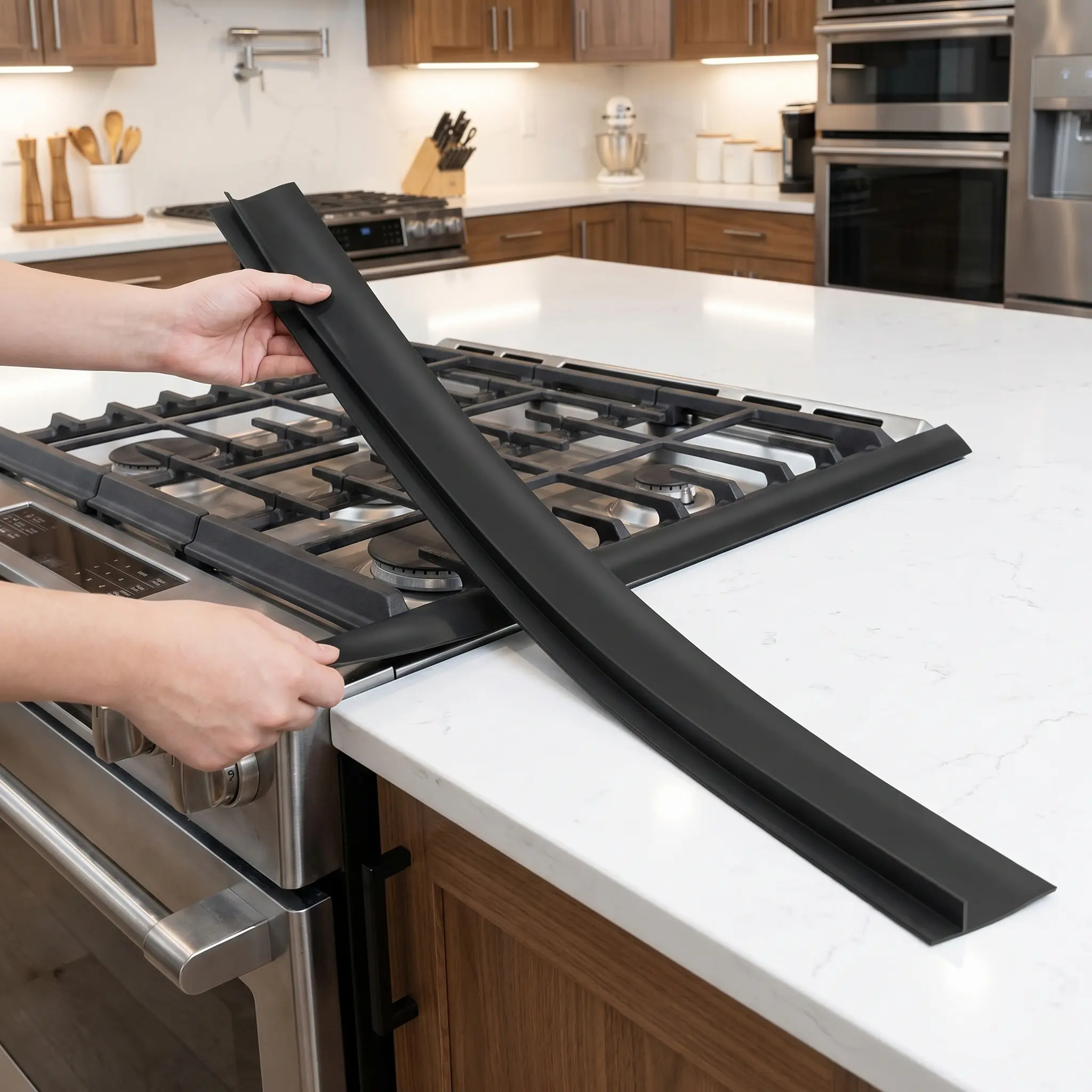 4pc Kitchen Gap Covers Set – Heat-Resistant Silicone Fillers for Stove & Counter Gaps