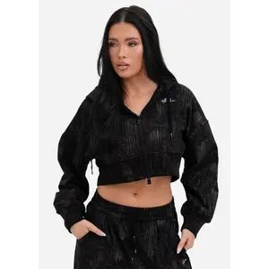 Roamer Black | Womens Crop Zip Hoodie