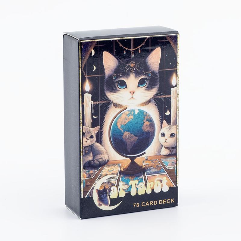 Cat Tarot 78 Card Deck English Version Board Game Christmas Gift  Divination Tools for Fun Fortune Telling 10.3x6.1cm