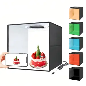 30cm 12in Photo Studio Light Box Photography Adjustable Brightness Shooting Tent Kit With 120 LED Lights 6 Backdrops Small Items photo  lightbox