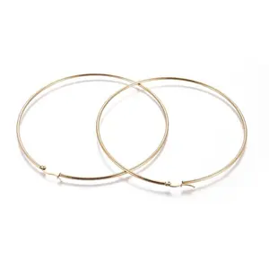 -304 Stainless Steel Hoop Earrings Ring Gold 101.5x100x2mm Pin 0.8mm  P607 Fashionable Jewelry Accessories Trendy Jewelry Ear Hook Design
