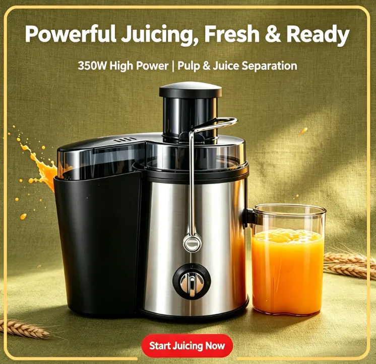 2026 Summer Promotion Centrifugal Juicer - Durable Single Unit Home Rotary Juicer, Stainless Steel Construction, BPA-Free, Oversize Feeder Mouth, Easy Clean, Black Premium Fruit & Vegetable Juice Extractor