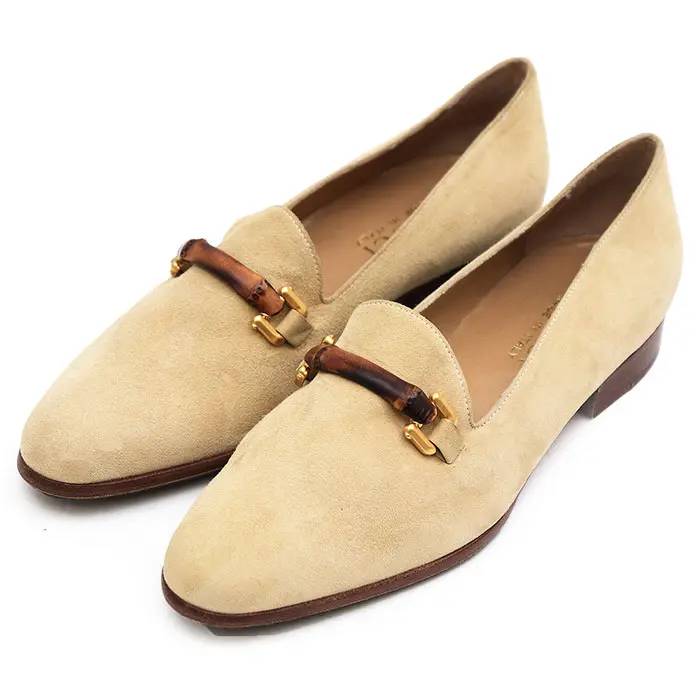 Pre-owned GUCCI Suede Small Leather Goods Loafers