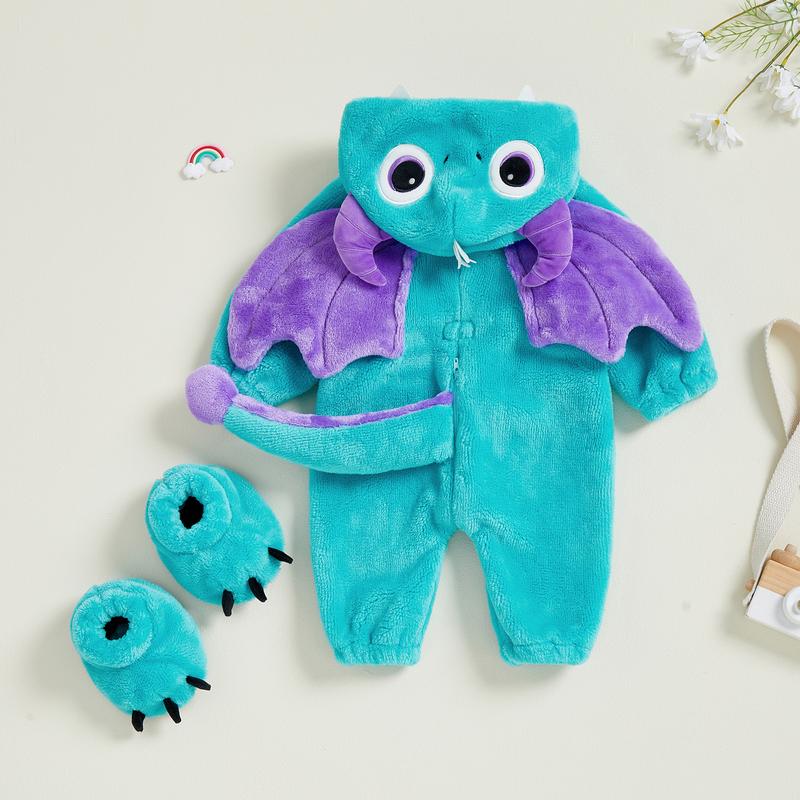 Baby Boys Halloween Dragon Costume Long Sleeve Hooded Zip Up Jumpsuit for Cosplay Costume Baby Boys Halloween Dragon Costume Long Sleeve Hooded Zip Up Jumpsuit for Cosplay Costume