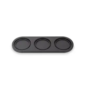 FinaMill Rectangular Trio Tray Black