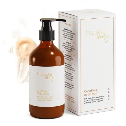 Moisturizing CocoShea Body Wash For Dry Skin w/Sandalwood & Warm Amber Scent