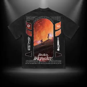 Anakin vs Obi Star Battle Front 3  Menswear Gift for Movie Fans Top Apparel Classic Oversized Seamless Simple Straight Man Designer Shirts Men's Regular Fit Floral Print Tee Heavyweight Cotton T-Shirts Featuring Epic Panther Design