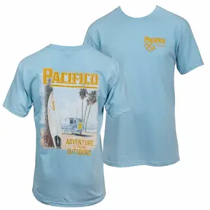 Pacifico Adventure Is Out There Beach Front And Back Print T-shirt Blue