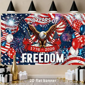 American Independence Anniversary Backdrop Patriotic Eagle Photography Background, USA Celebration Tapestry Wall Hanging, Premium Polyester Party Banner For Indoor Outdoor Holiday Event Decoration Supplies