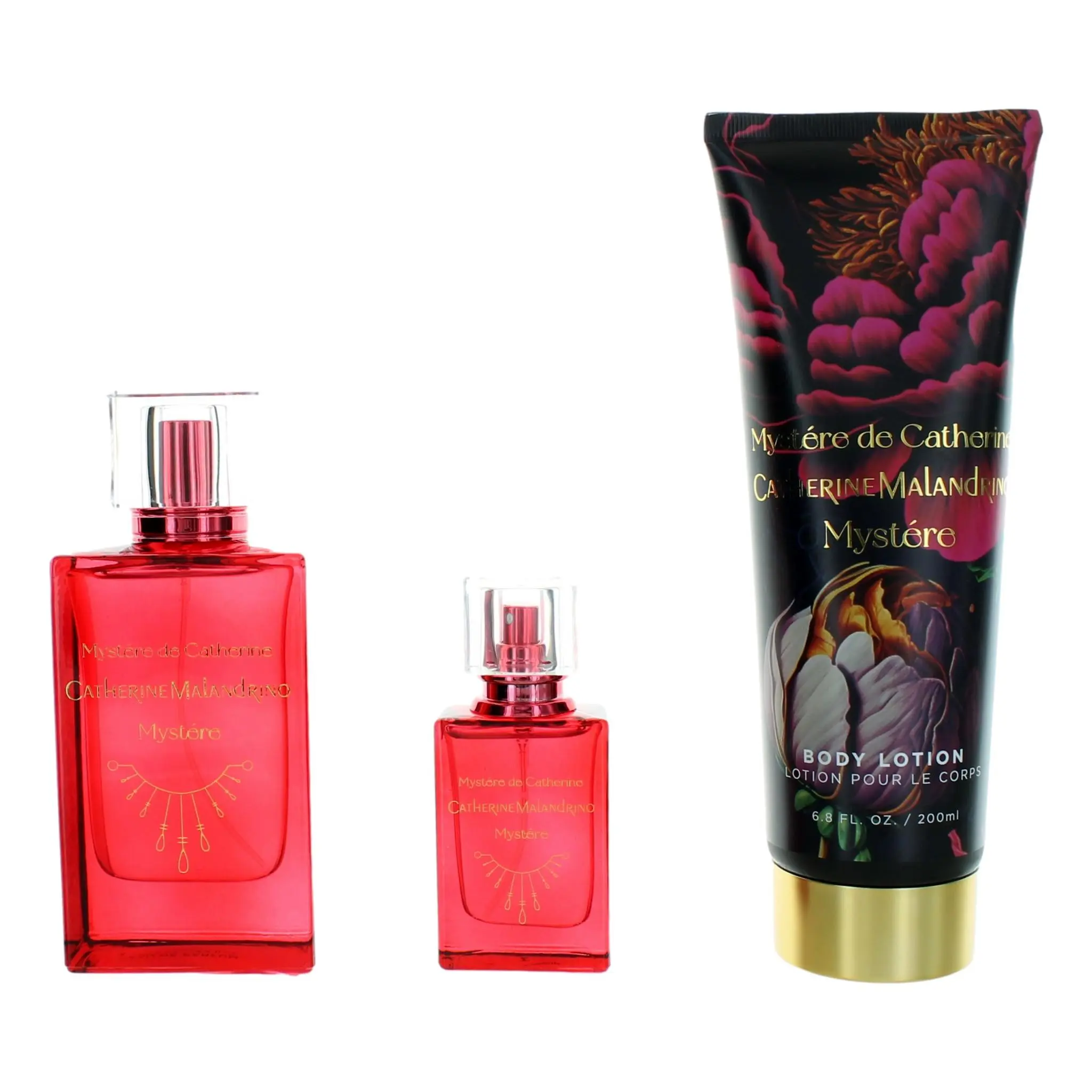 Mystere de Catherine by Catherine Malandrino, 3 Piece Gift Set women, Caramel, Body Care, Scented, Edp, Adults, Liquid, Seductive Journey, Floral, Sweet Caramel, Alluring Blend, Mystery And Intrigue