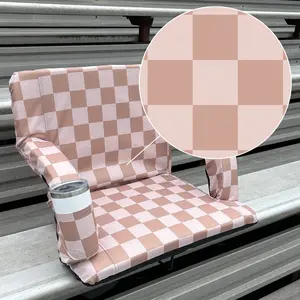 Speckled Beige Checkerboard 23" Stadium Seat with Armrests Speckled Beige Checkerboard 23" Stadium Seat with Armrests
