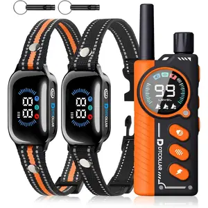 2-in-1 Bark Shock Collar 2 Pack - Color Screen Dog Training Collar with Beep/Vibration/Shock/Anti Bark 4 Modes for 2 Dogs, 3300FT Waterproof E Collar with Remote for Small Medium Large Dogs(8-120lbs)