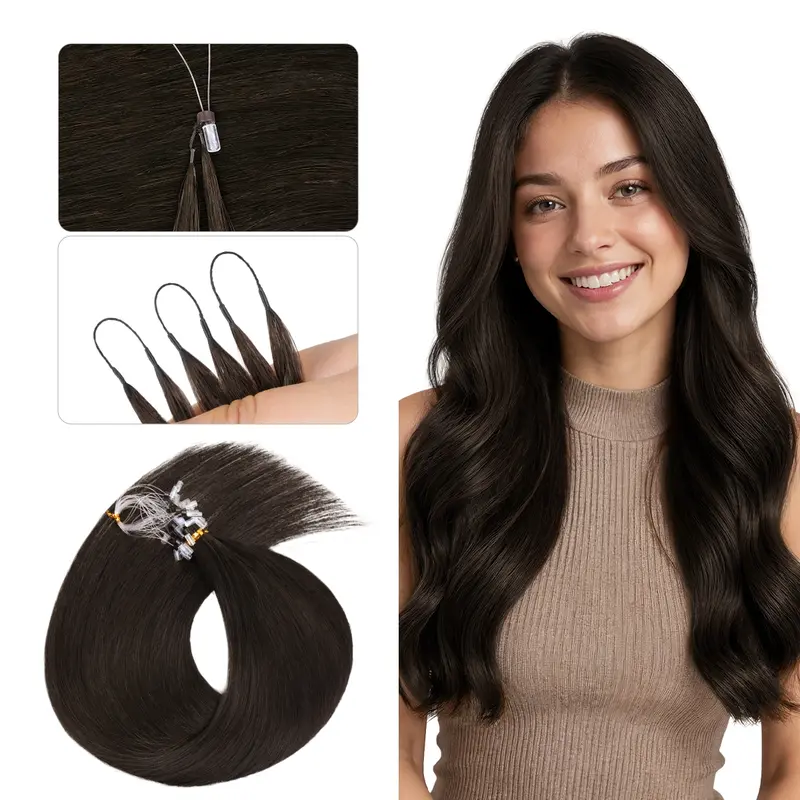 GOO GOO Micro Link Pro FeathDual Tip Hair Extensions Remy Human Hair, Invisible Loop Hair Extensions Straight Hair for Natural Look & Volume Summer Hair Reuseable Miracle Knots Human Hair #sohochic #TikTokShopFallDealsForYou