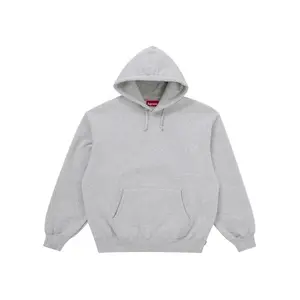Supreme Men's Satin Appliqué Hooded Sweatshirt (FW25) Heather Grey, from StockX