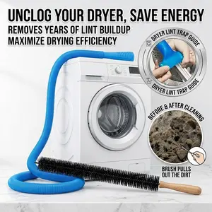Dryer Vent Cleaner Kit 2 Pieces Vacuum Hose Attachment LintBrush Universal Quick Lint Remover Deep Clean Improve DryerEfficiency Lower Electric Bills#Summer Wins# Fathersdaygiftteenage boy gifts