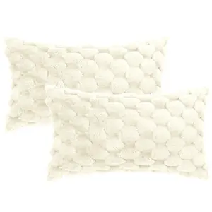 REGALWOVEN Pack of 2 Soft Throw Pillow Covers Faux Fur Decorative Throw Pillow Covers Fuzzy Plush Cushion Covers Luxury Pillowcase for Sofa Couch Bed Livingroom