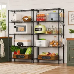 Ktaxon 5-Tier Adjustable Steel Wire Storage Rack, 59"x21"x11.5" Organizer for Kitchen (Home Supplies, Shelving & Storage)