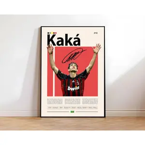 Kaká Poster, Brazil Football Print, AC Milan Poster, Sports Poster, Football Poster, Soccer Wall Art, Sports Bedroom Posters