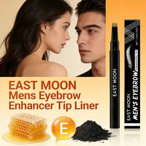 EAST MOON Mens Eyebrow Enhancer Tip Liner, Natural Defined Eyebrows, Waterproof Long-Lasting Smudge-Proof, Vitamin E Nourishing 3D Shaping Eyebrow Pen