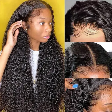 ITODAY Women's 200% Density 13x6 Jerry Curly Lace Front Wig, HD Transparent Lace Frontal Human Hair Wigs, Pre-Plucked Line, Curly Edges, Baby Hair, 22.5" Medium Cap, Anti-Snagging, Heat Resistant, Long-Lasting, 16in-32in