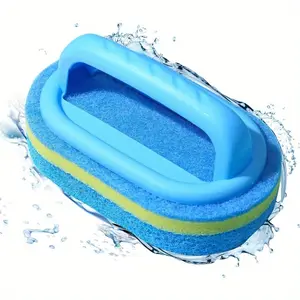 Hand-held Pool Scrub Brush for Tile, Pool Scrubber for Inground Swimming Pool, Pool Brushes for Cleaning Pool Walls Bathroom and Kitchen