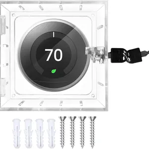 Thermostat Lock Box with Key Thermostat Cover Universal Thermostat Lock Box Clear Small Thermostat Guard for Wall Thermostats for All Type Nest Thermostat 4.72''*4.53''*1.97'' or Smaller