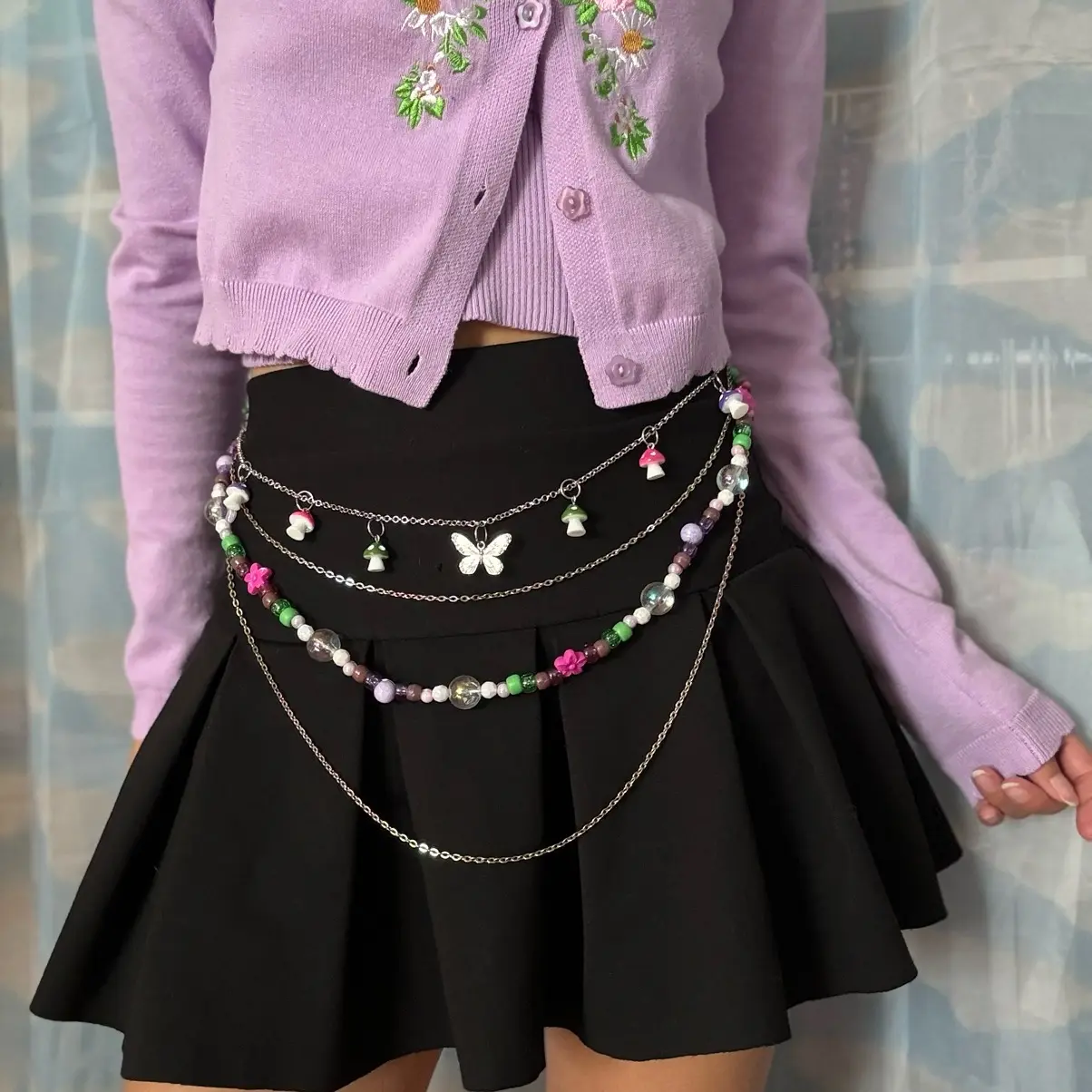 Fairy Kandi chain belt, rave fashion, rave accessories, fairy jewelry, kawaii accessory, y2k accessory