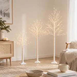4-foot/5-foot/6-foot LED Birch Tree Lights, Artificial Birch Floor Lamp, Ideal for Home Weddings, Birthdays, Parties, Holidays, Anniversaries, and Seasonal Decorations (Christmas, Thanksgiving, Halloween)