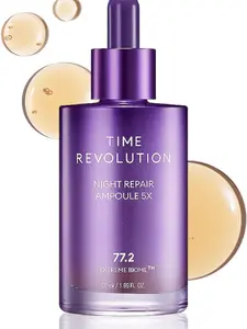 MISSHA Time Revolution Night Repair Face Serum Ampoule 5th Gen 1.69 Fl Oz Overnight Probiotic Skincare for Revitalization and Radiance