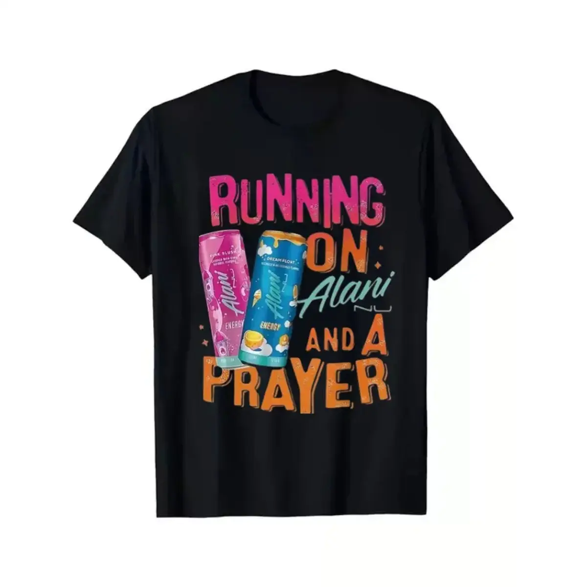 Unisex Boxy Fit Heavyweight Tee Running On Alani And A Prayer Casual Printed Women's Crew Neck T-Shirt Spooky Season Shirt