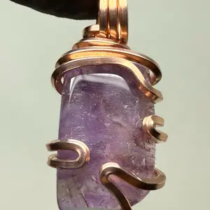 Auralite 23 Super Amethyst Copper PENDANT Rare Natural Stone Artisan Crafted Unique Design
