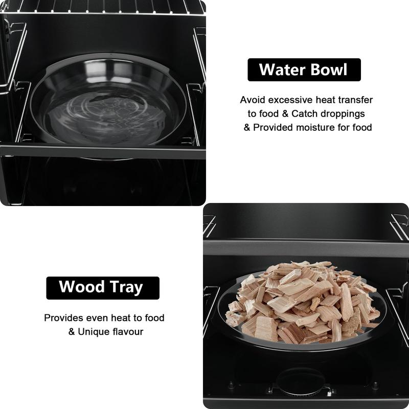 MBY Vertical Propane Smoker set with Cover, BBQ Smoker Grill, Three Removable Smoking Shelves, Temperature Control, Alloy Steel