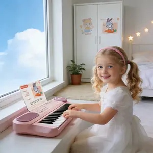 Kids Piano Keyboard with Microphone 37 Keys - Portable Electronic Music Toy for 3+ Yrs Old Boys Girls, Boosts Hand-Eye Coordination, Fosters Music Interest, 5 Sound Effects & Stereo Sound