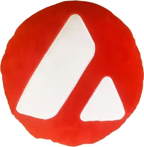 Avalanche Pillow - Embroidered Round Stuffed Plush Crypto Pillow by BlockCraft.Shop AVAX Plush Pillow