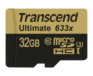 Transcend 32 GB microSDHC Class 10/UHS-I (U3) 95 MB/s Read 85 MB/s Write 633x Memory Speed (TS32GUSDU3)