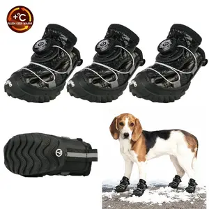 KIADOG Dog Shoes for Small Medium Dogs Winter Warmth Breathable Mesh Boots & Paw Protectors for Summer Hot Pavement Winter Snow Secure-fitting Waterproof Anti-Slip Booties Anti-loosening Knob Design for Hiking Hardwood Floors