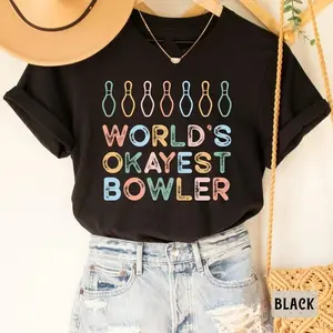 Bowling Shirt World's Okayest Bowler Shirt Bowling Playing Shirt