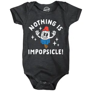 Nothing Is Impopsicle Baby Bodysuit Funny Sarcastic Ice Pop Jumper For Infants Funny Baby Onesies Food Clothes for Baby Funny Motivational Onesie Novelty Onesie Black -