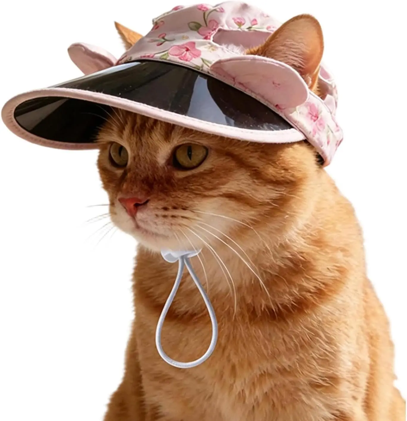 Trendy Pet Sun Hat with Ear Holes, UV Blocking Summer Visor for Cats & Dogs, Soft Painless Brim Comfortable All Day Wear, Protect Pet Skin from Sun Damage & Shedding, Cute Photo-Ready Hat for Outdoor Walking and Picnic