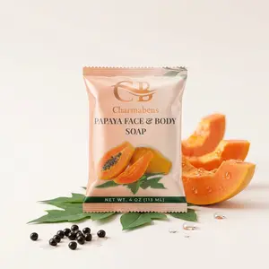 Charmabens Papaya Face & Body Soap – Gentle Cleansing Bar with Papaya Extract | Smooth & Radiant Skin Care (4oz)